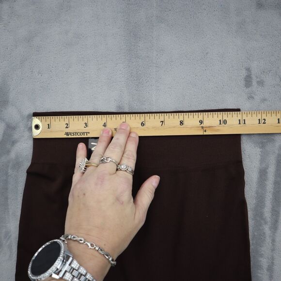 New Mix Pants Womens One Size Brown Pull On Ankle Stretch Low Rise Leggings - Picture 3 of 16